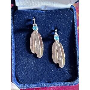 Montana Silversmiths Prairie Dancers Feather Dangle Earrings Golden Color